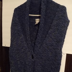 Chico's Open Front 25% Wool Knit Cottagecore Crotchet Cardigan Sweater Layering